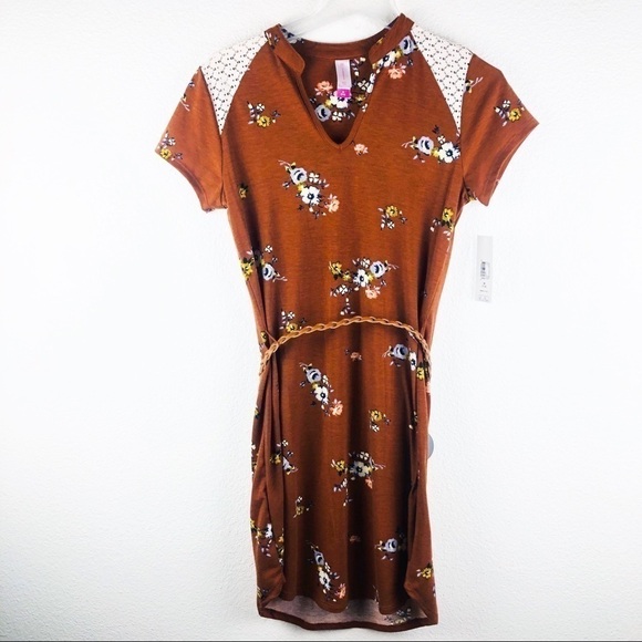 Juniors No Boundaries Boho Brown Floral Dress Size Medium! - Picture 7 of 7